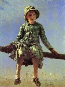 Ilya Repin Painter daughter oil on canvas